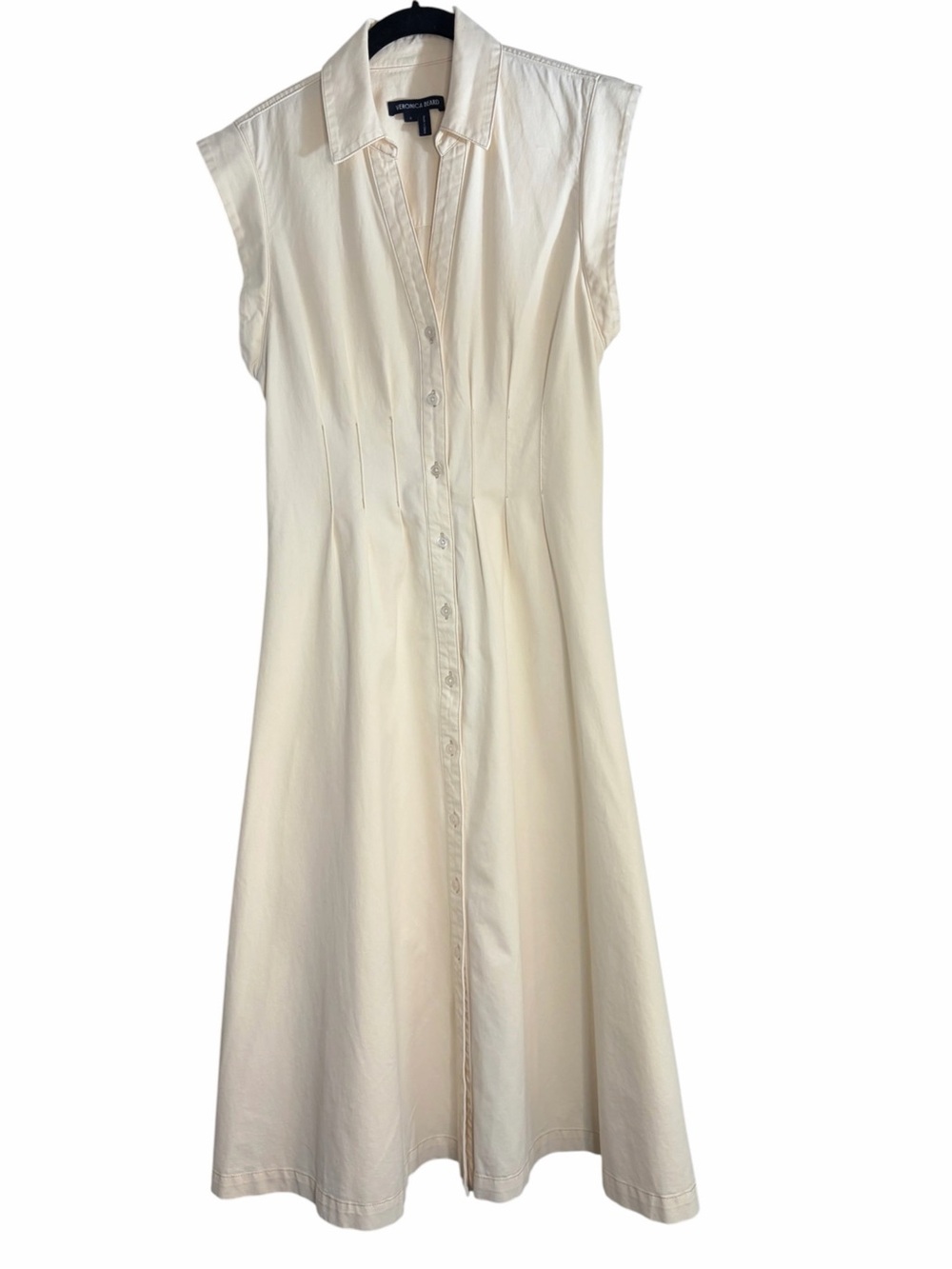 Veronica Beard Ruben Button-Front Midi Dress with Structured Waist - Picture 4 of 11